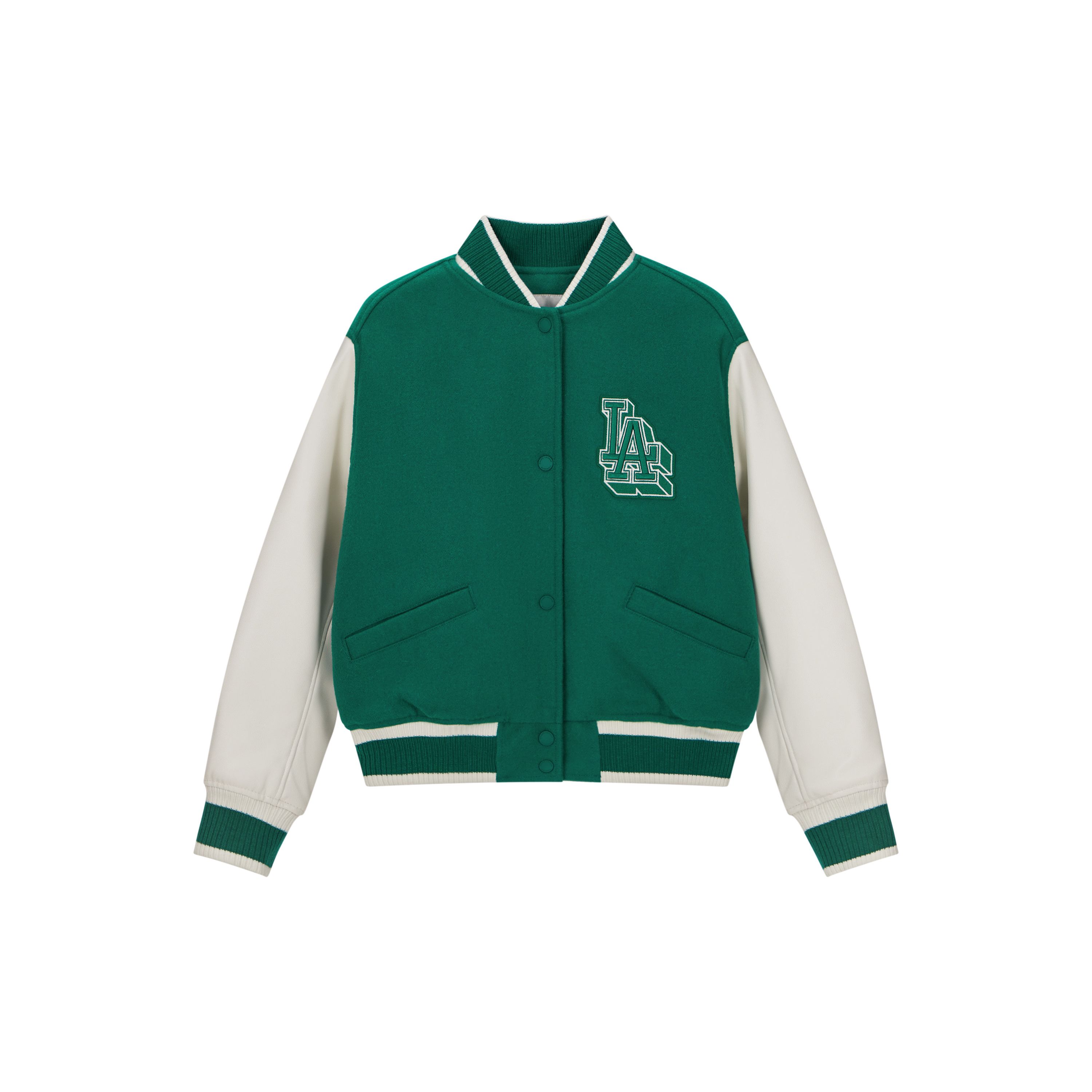 MLB Los Angeles Dodgers College-Stil Modische Kurze Baseballjacke Damenjacken Grün 3FJPV0134-07GNL XS white