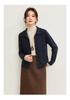 Women's 100% Wool Knit Cardigan with Lapel Collar