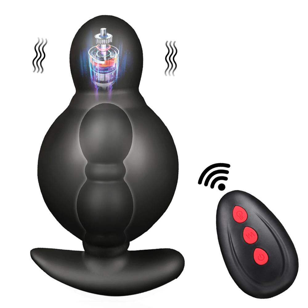 Wireless Remote Control Male Prostate Massager Inflatable Anal Plug Vibrating Butt Plug Anal Expansion Vibrator Sex Toy for Men