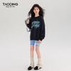 Graffiti-Buchstaben-Print Freizeit-Sweatshirt für Mädchen