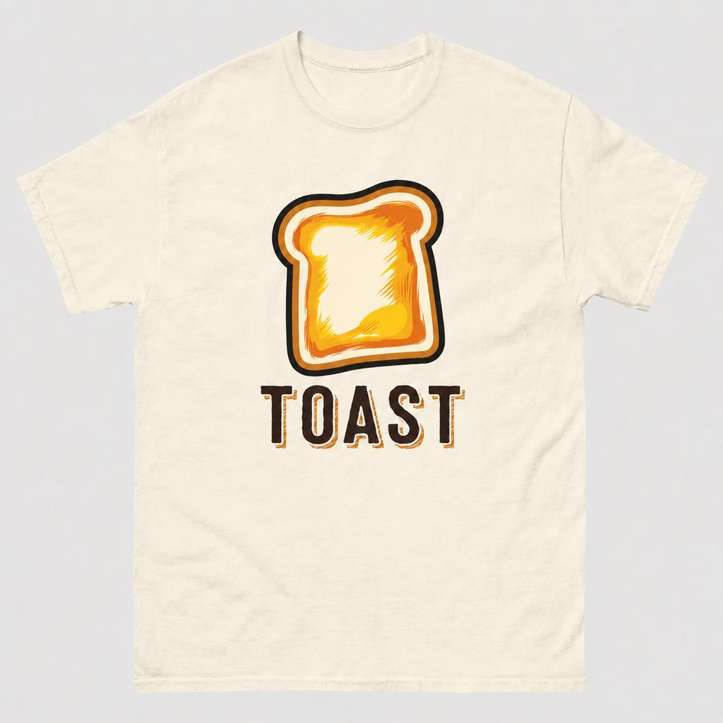 Funny Toast Lover Cartoon TShirt Foodie Gift for Breakfast Fans Printed Pure Cotton T Shirt Unisexs and Unisexs Summer Streetwear