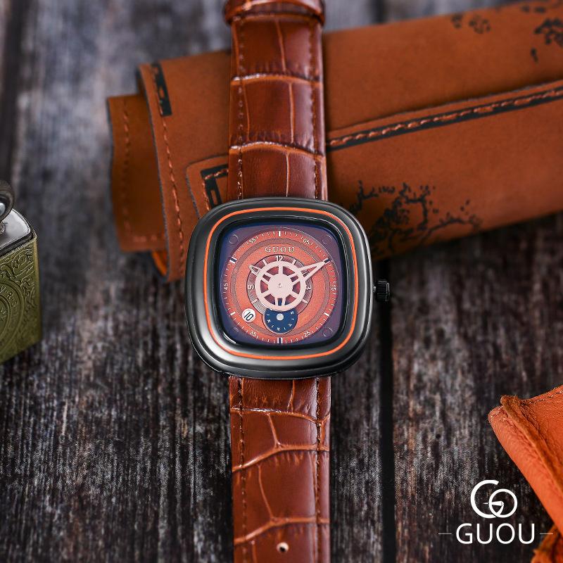 Fengchao Brand Large Dial Square Men's and Women's Watch Trendy Fashion Waterproof Quartz Watch Men's Belt Watch