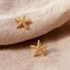 Vintage Punk Metal Starfish Stud Earrings For Women Gold Color Simple Metal Star Geometric Temperament Earring Party Jewelry