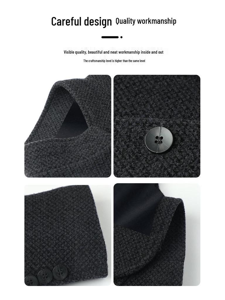 2025 Autumn/Winter Men's Wool Coat for Middle-Aged and Elderly – Business Casual Dad Style, High-Quality Outerwear.