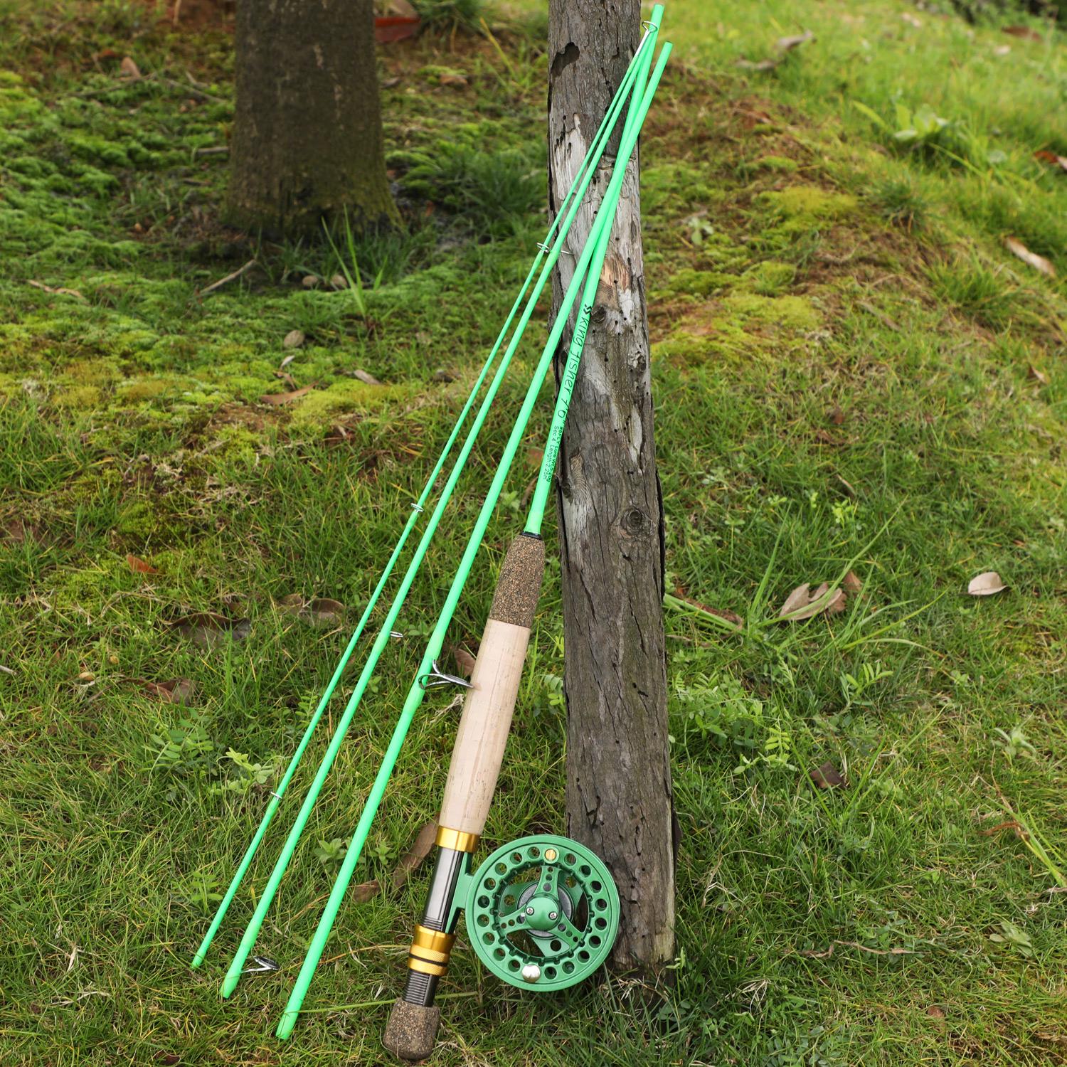 

Набор для летной рыбалки Sougayilang, удочка из углеродного волокна и металлическая рыболовная катушка, обработанная на станке с ЧПУ flying fishing зелёный