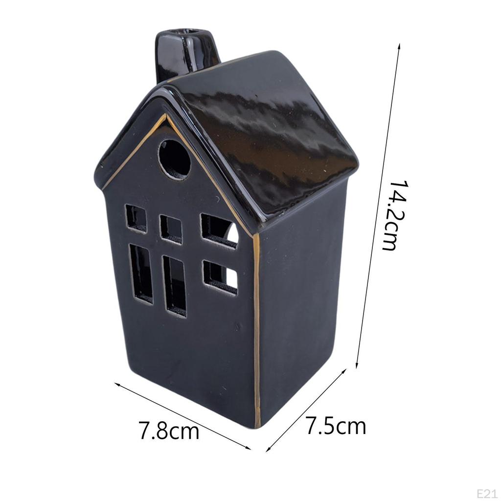 Candle Holder for Christmas Village House Ceramic Figurine Home Decor