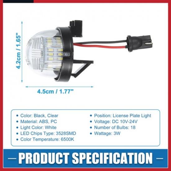 2 Pcs White 3528SMD LED License Plate Light 35910-75F21 for Suzuki Grand Vitara