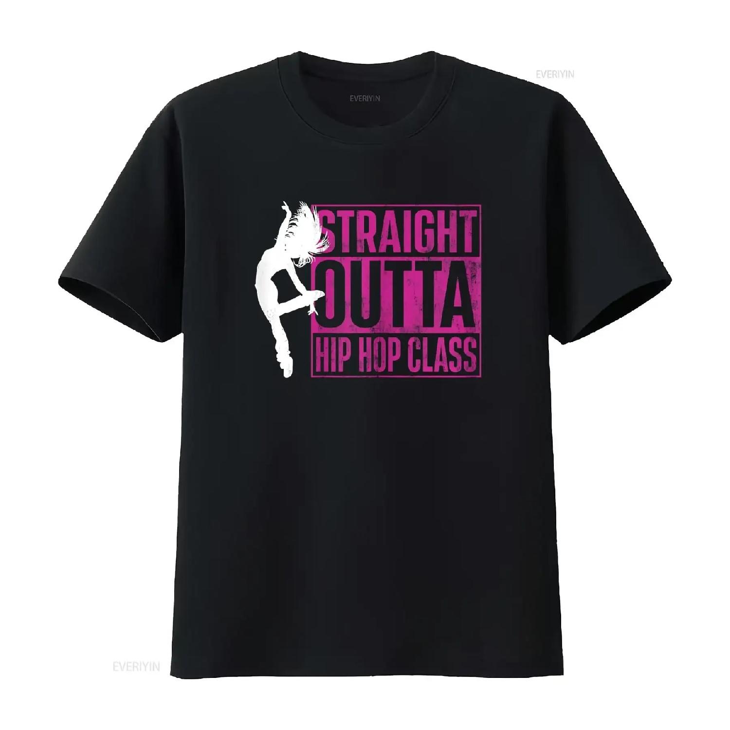 

Straight Outta Hip Hop Class HipHop Dancer Breakdancing T Shirt vintage Washed Stylish homme Top For Everyday Wear fashion S чёрный