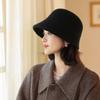 Bucket Hat Women's Autumn and Winter Fashion Versatile Literary and Retro Bucket Hat Big Head Circumference Showing Face Small Bucket Basin Hat