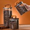 Grote Opslagpot van Hoge Borosilicaatglas voor Koffiebonen met Houten Deksel