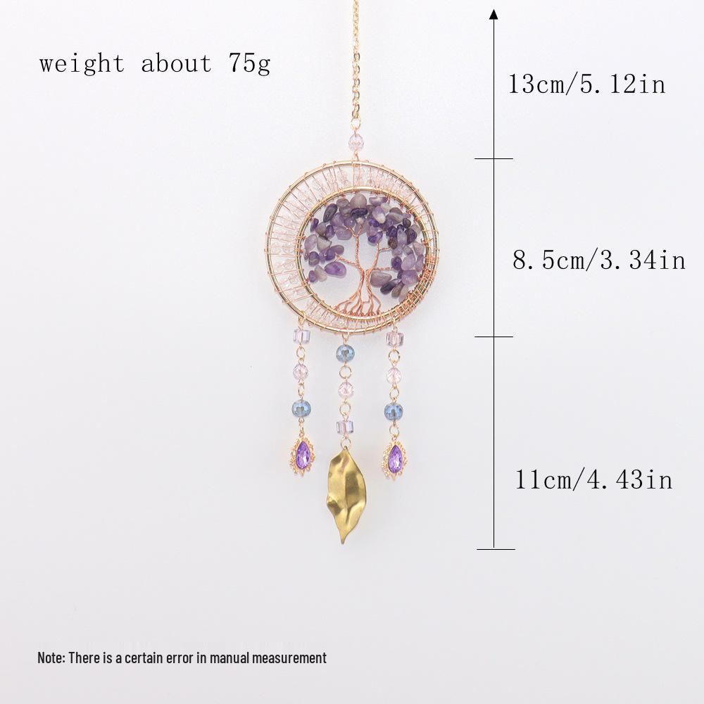 Handmade Sunlight Crystal Dream Catcher: Rainbow Wind Chime Pendant for Girl's Room Gift