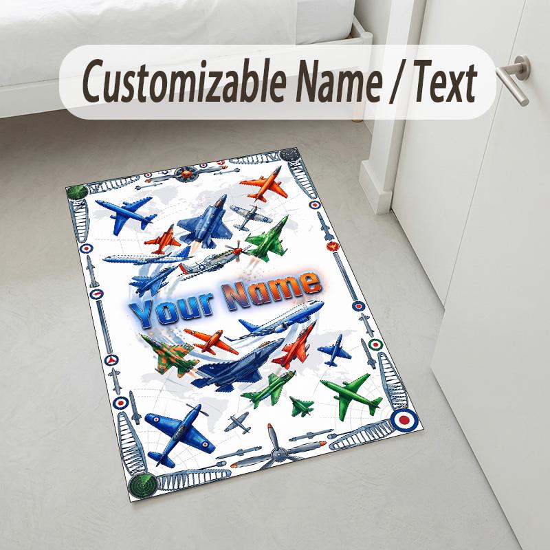Avontuurlijke Reis Thema Kristal Fluweel Tapijt Gepersonaliseerde Custom Naam Tekst Zachte Vloermat Huisdecoratie