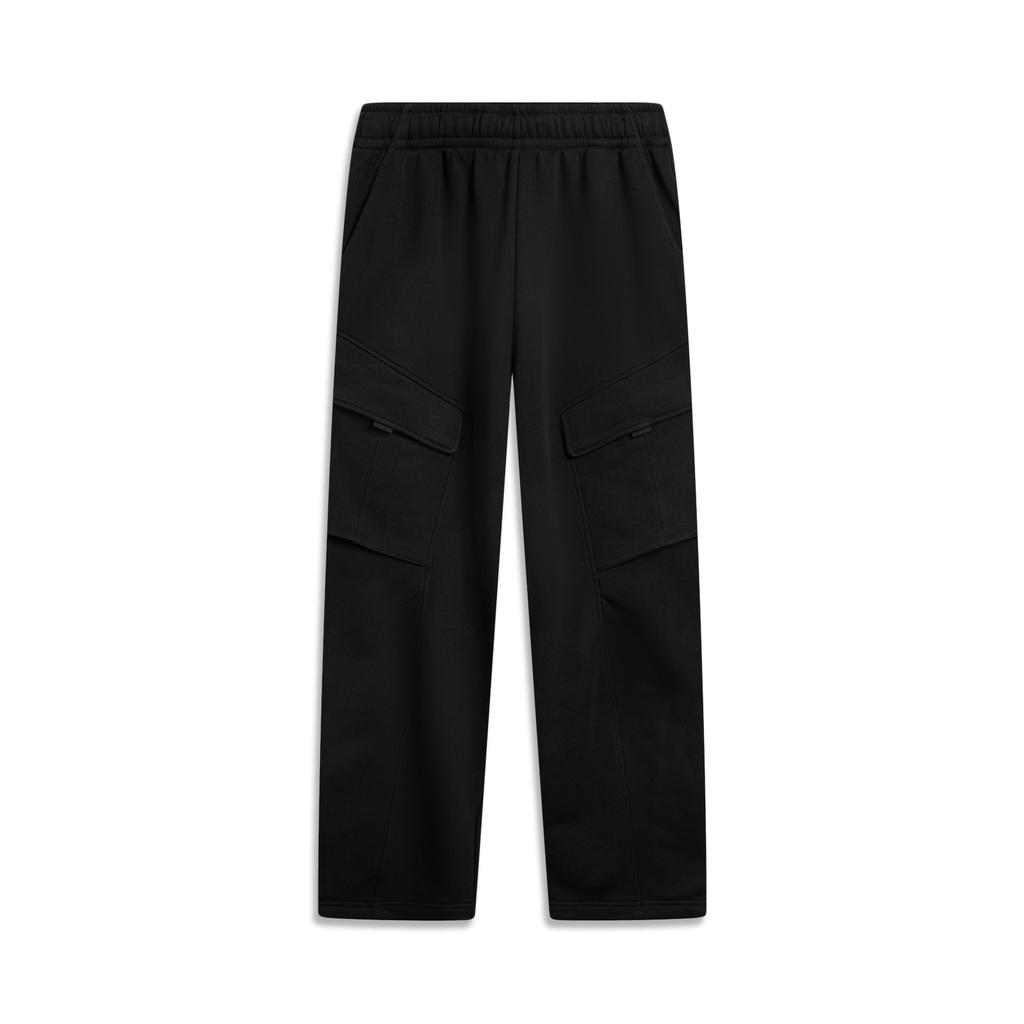 Li Ning Sports Lifestyle Series Embroidered Letter Logo Mid-Rise Loose Fit Drawstring Knit Joggers Men Joggers AKLV951-5