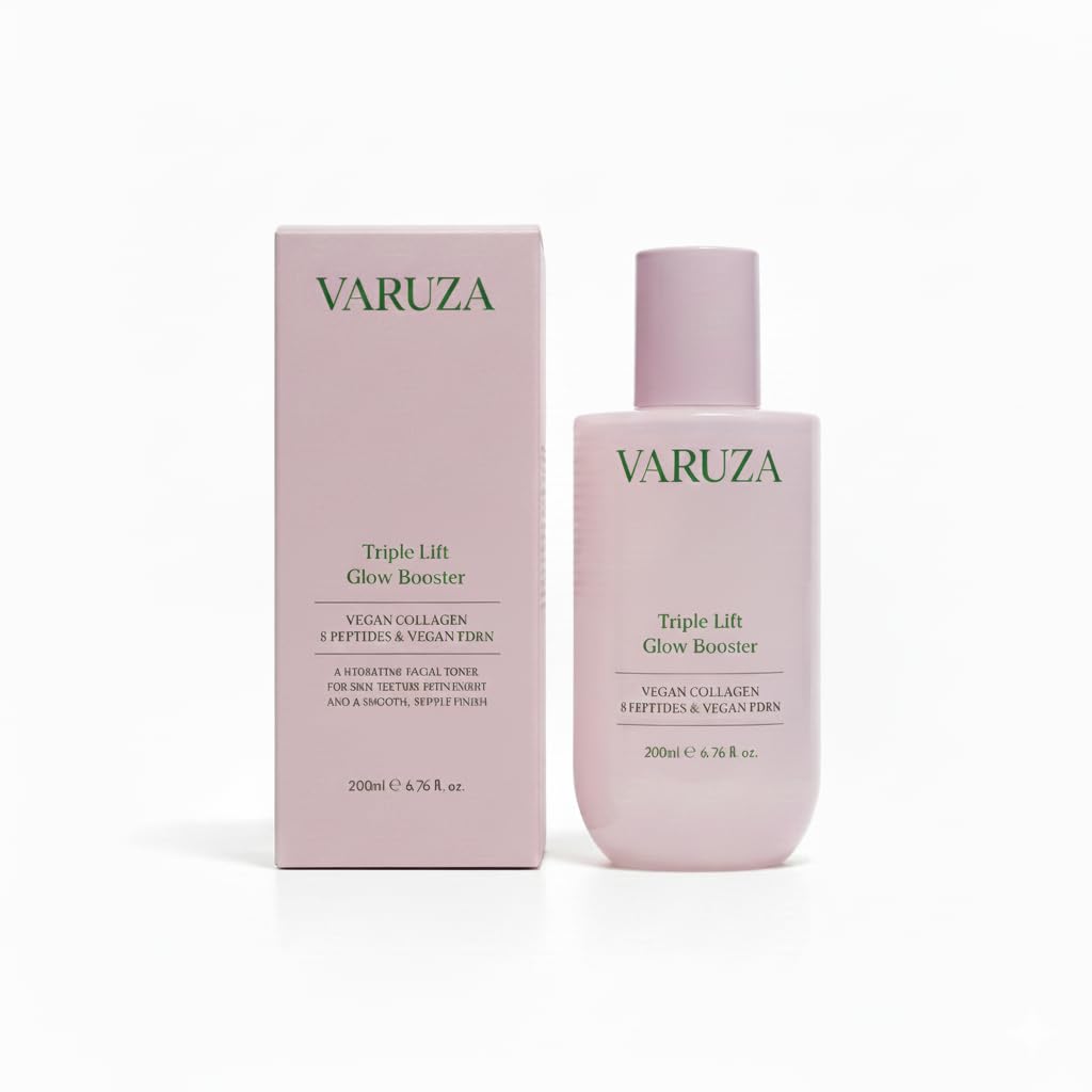 

varuza Triple Lift Glow Booster Serum 200ml Contains Vegan Collagen, 8 Types of Peptides, and Vegan PDRN Firming, Elasticity, and Radiance Care,