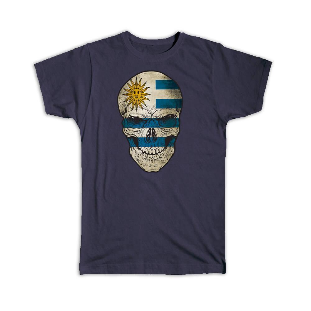 Gift T-Shirt : Uruguay Flag Skull Uruguayan National Colors S разноцветный