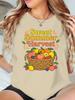 Sweet Summer Harvest Fruit Basket Peach Orange Strawberry Graphic Unisexs T Shirt Short Sleeve Crew Neck Casual Ladies Tee Tops