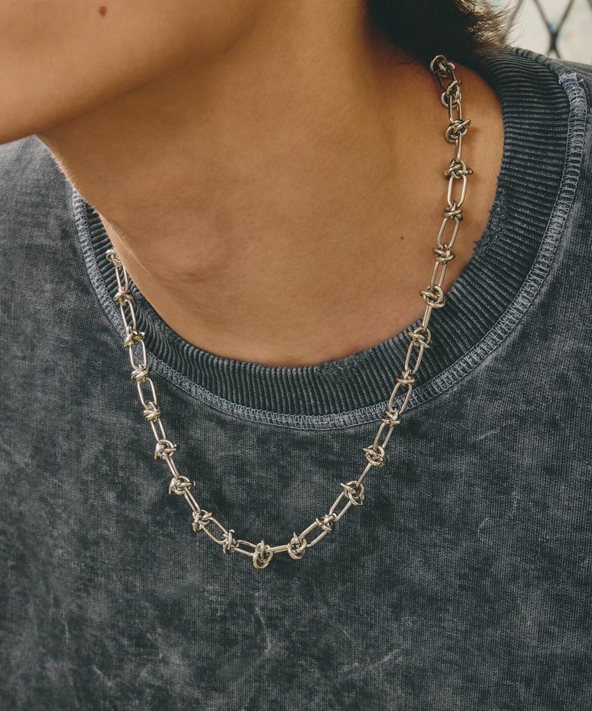 Maz Steel Knot Chain Necklace