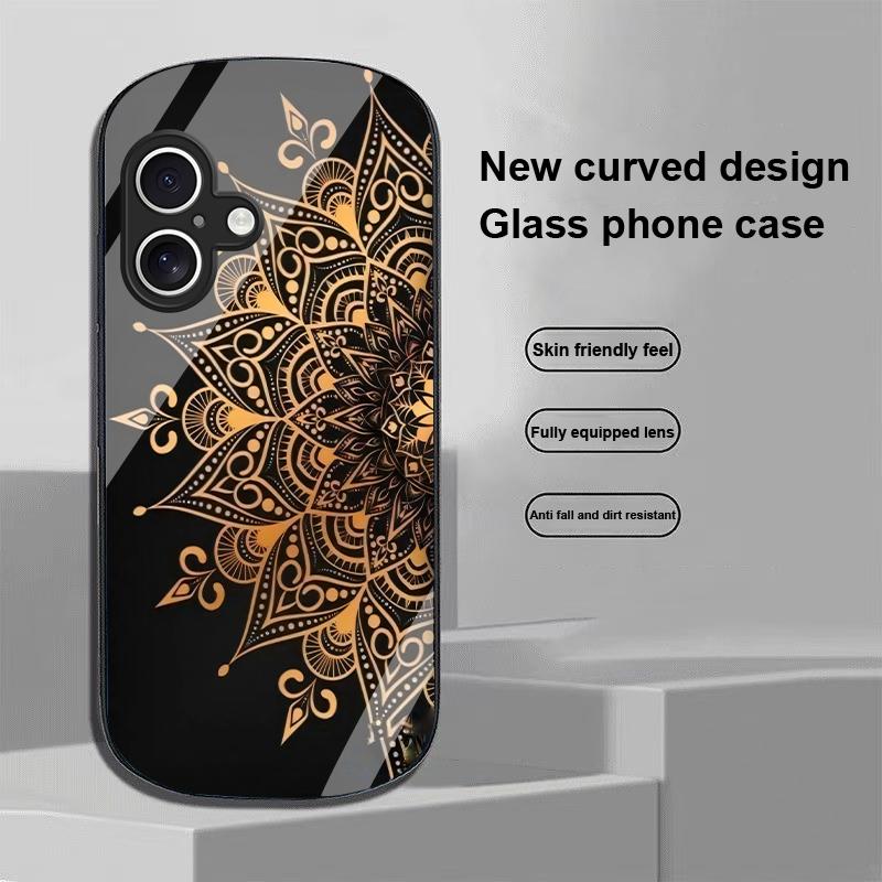 Geometryczny Wzór Dla Apple IPhone 16 11 13 15 14 Pro Max 12 Mini 7 8 Plus XR XS Etui na Telefon z Hartowanego Szkła o Eliptycznym Kształcie