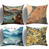 Landscaping Design Digital Printing Pillow Cover Short Plush Suitable Living Rooms Bedrooms Sofas Throw Cushion Cover 4Pcs