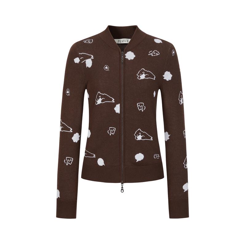 JUZUI Women's Animal Jacquard Knit Jacket