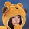 Penguin Winter Plush Hat Cartoon Hamburger Ear Protection Cap Skiing Bear Lei Feng Hat  Daily