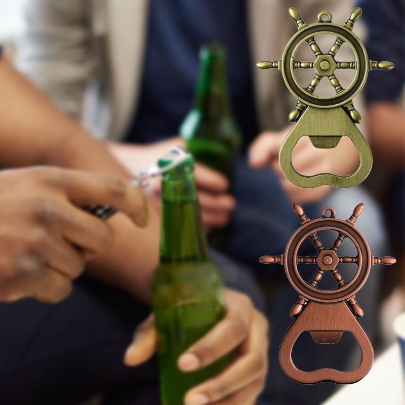 Versatile And Functional Rudder Shaped Keychain Zinc Alloy Bottle Opener Keyring Accessory For Travelers