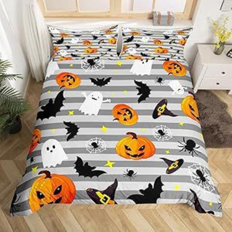 

Home Textile Three-Piece Set, Pumpkin Lantern, Cartoon Digital Printing Quilt, Pillowcase, Bedding 90 * 200
