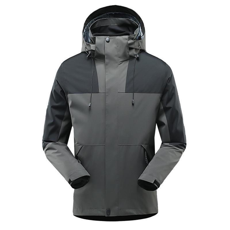 Men's and Women's Outdoor Windproof Waterproof Two-Piece Detachable Ski Suit, Three-in-One for Mountaineering
