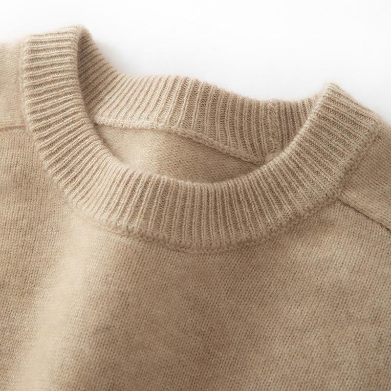 2025 Winter Crew Neck Cashmere Shirt European High-end Thickened Bottom Men's Cashmere Sweater