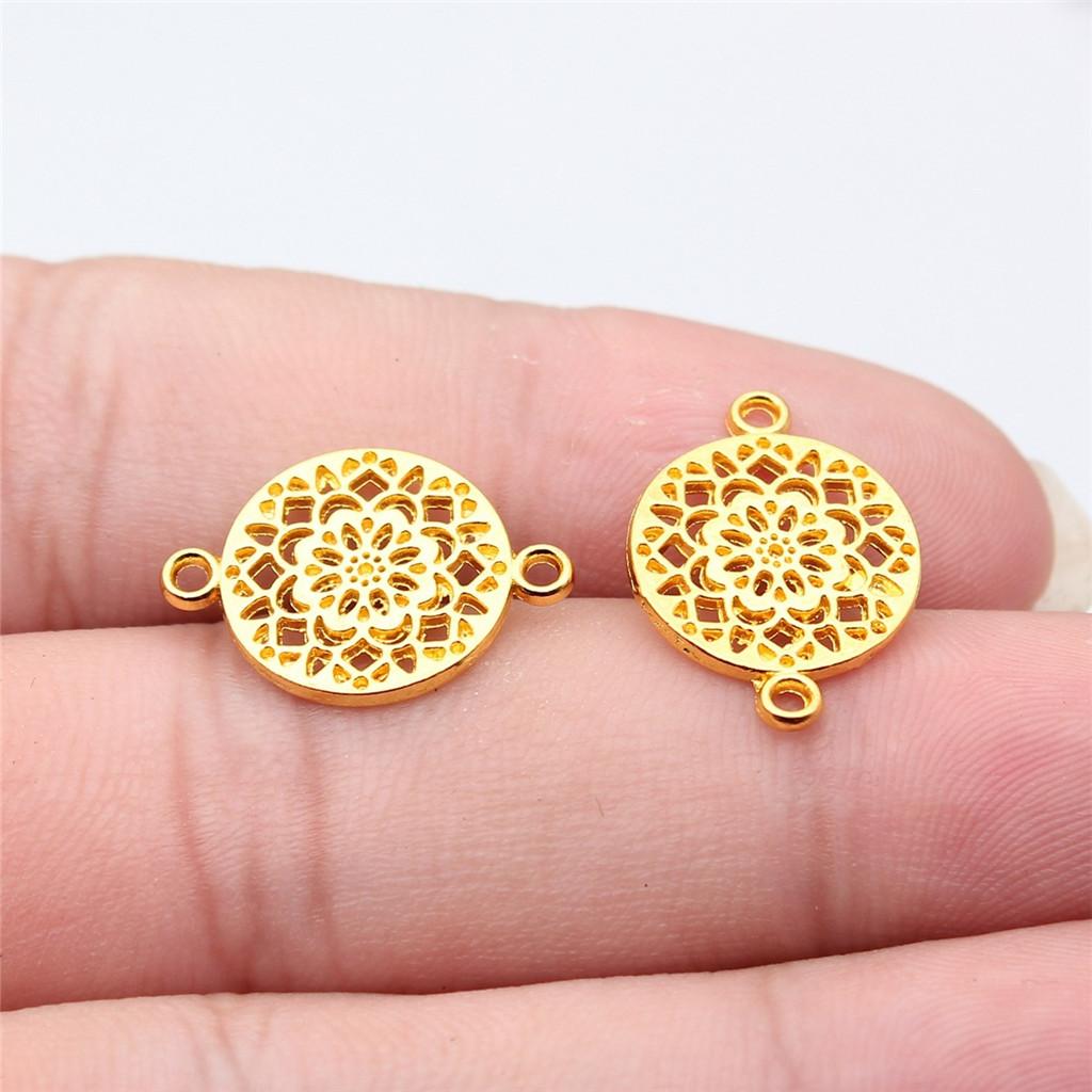 Connettori Fiore a Lavoro Aperto Gancio per Ciondolo Colore Bronzo Antico Creazione Gioielli Accessori Fatti a Mano Connettori per Ciondoli