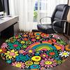 1 Stück Teppich mit Blumenmuster, Runder rutschfester langlebiger großer Büroteppich, Geeignet für das Büro
