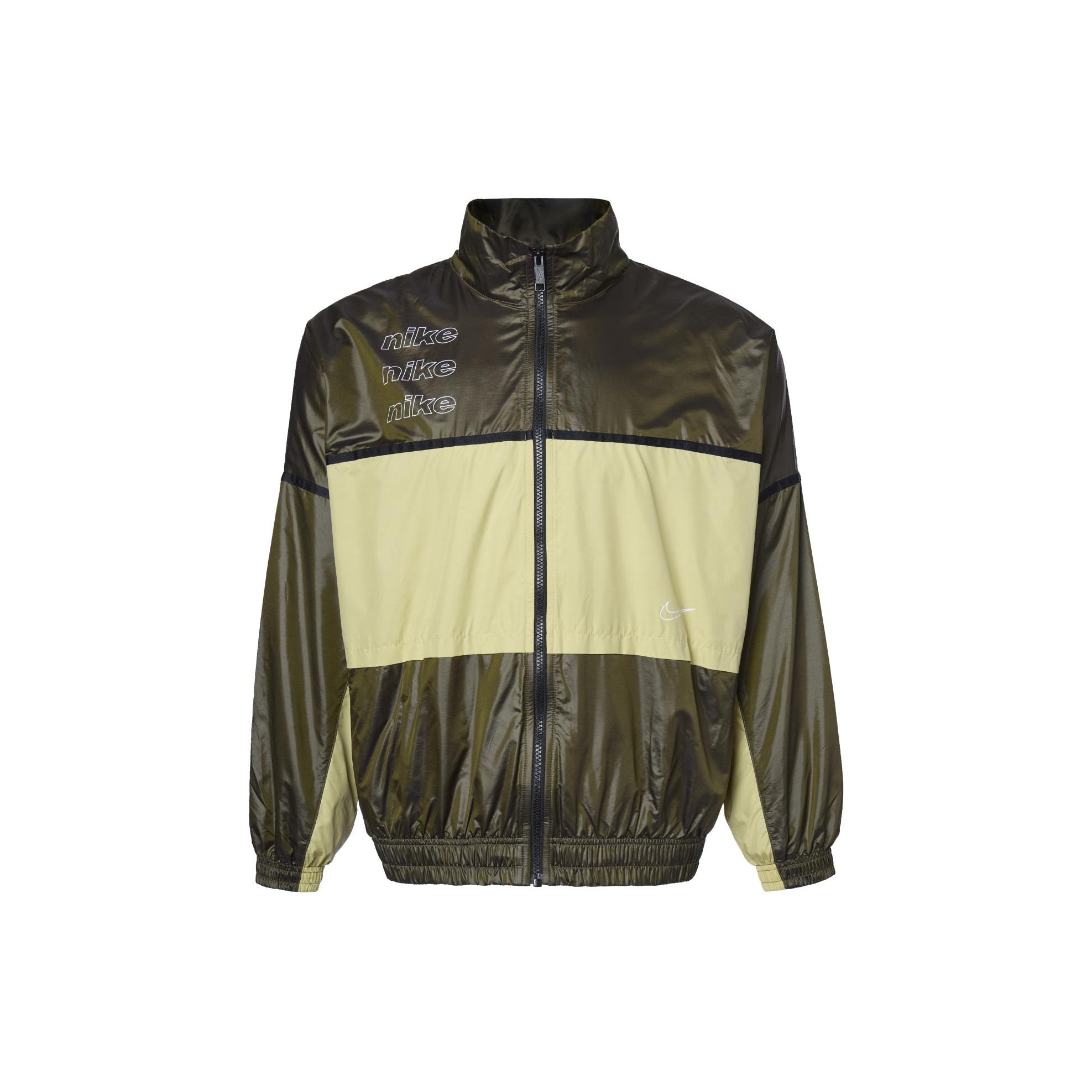 Nike Jackets Men s Olive Green Stand Collar Moderate Other CU6390-368 XS