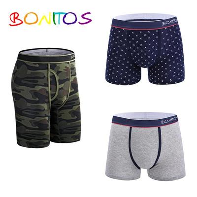 3 pezzi stampa boxer lunghi in cotone mutandine da uomo comode mutande per uomo biancheria intima