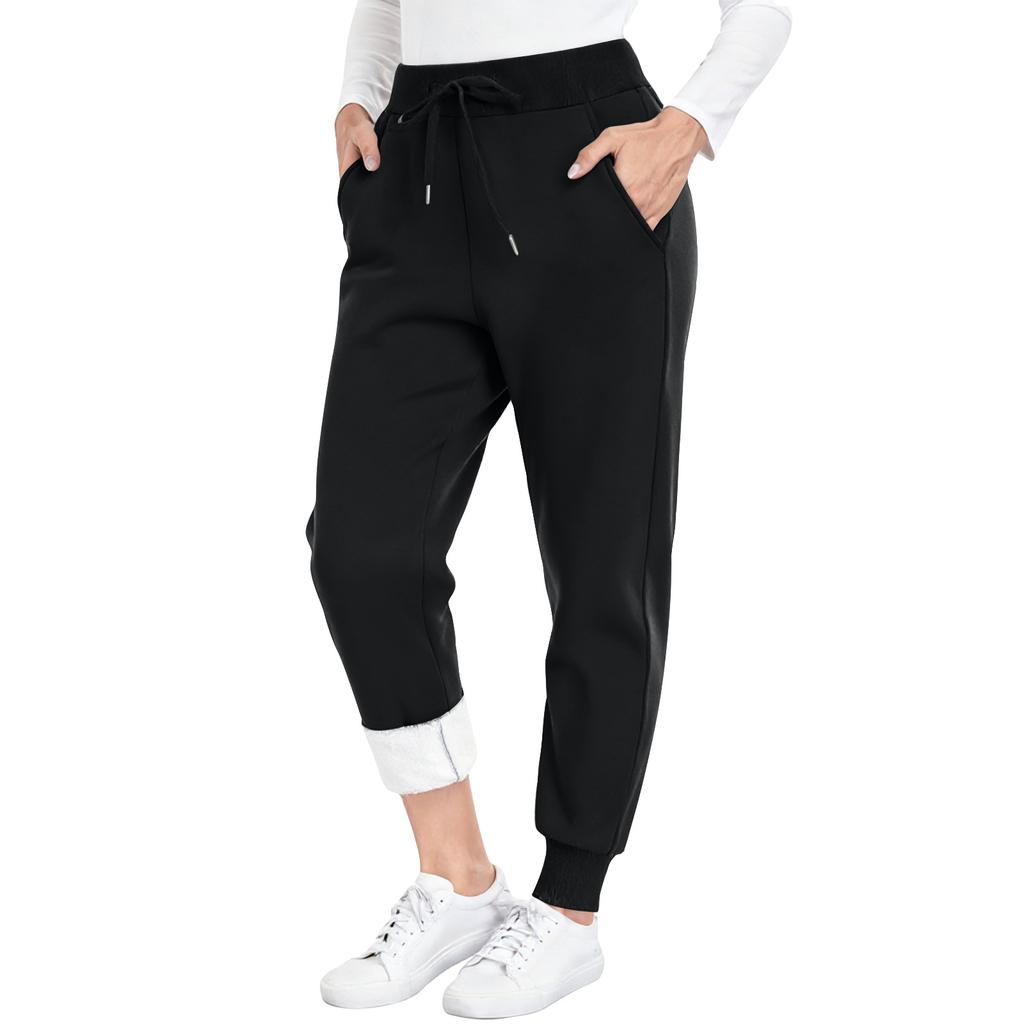 Women's Fleece-lined Sweatpants, Warm And Casual Sports Pants With Pockets