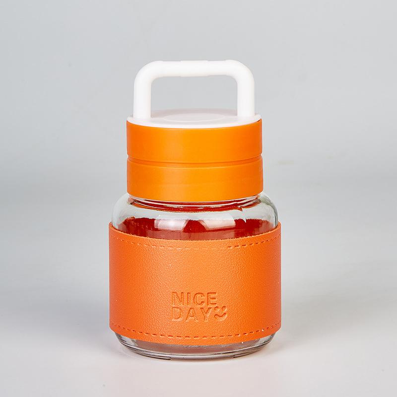 Portable Small Water Glass Glass Juice Glass Portable To Go High Appearance Level Chubby Cup Cute Cup Mobile Phone Holder Cup