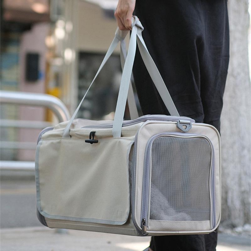 Haustier Tasche Tragbare Tasche für Ausflüge Faltbar Auto Schulter Tragbar Katzen Tasche Große Kapazität Zwei Katzen Ausflugs Tasche