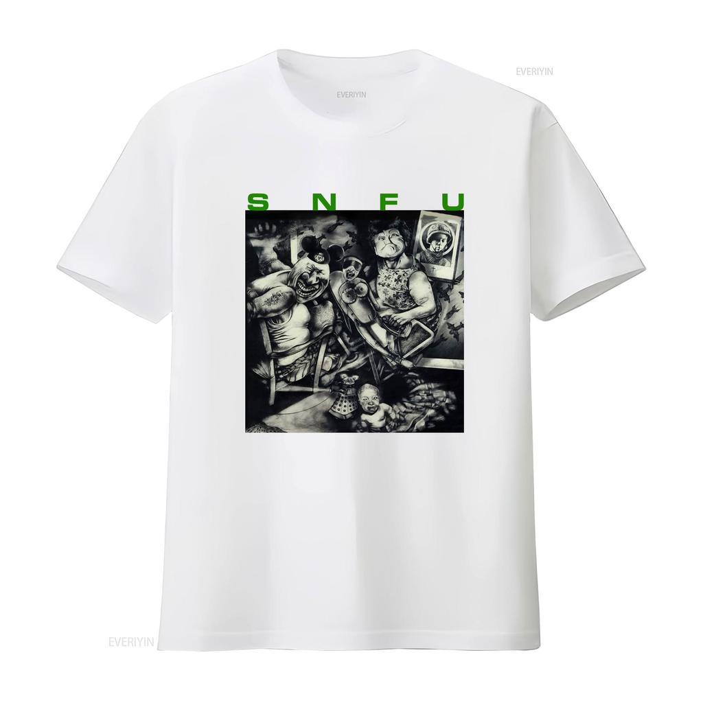 Snfu Better Than A Stick In The Eye Album Cover Print Black T Shirt vintage Washed Top For Everyday Wear Stylish graphic