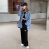 Retro Jeansjacke im koreanischen Stil - Locker, Übergröße, Vielseitig für Frühling und Herbst 2022 Modetrends