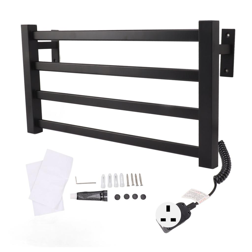 Termostatická polička na ručníky pro montáž na stěnu Elektrické topení Stojan na sušení ručníků pro domácí koupelnu UK Plug