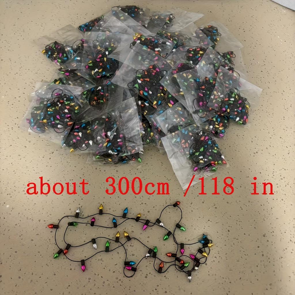Miniature LED Bulb String, Non-Lighted Decorative Garland, Electroplated Beads for Christmas, DIY Crafts, 0.5m-3m