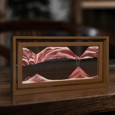 Sandscape Moving Sand Art Picture Quicksand Deep Sea 3D Hourglass Square Wooden Frame Flowing Sand Painting Home Decor Gifts