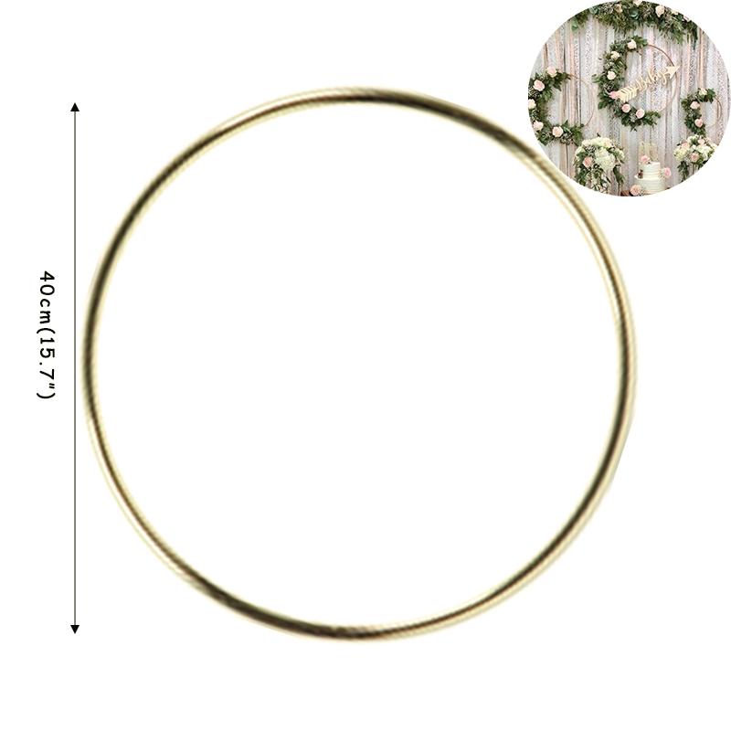 5pcs 15-40cm DIY Hanging Wreath Bamboo/Metal Wreath Iron Ring Hoop Hanging Craft Party Decorations Baby Shower Wedding Wreaths