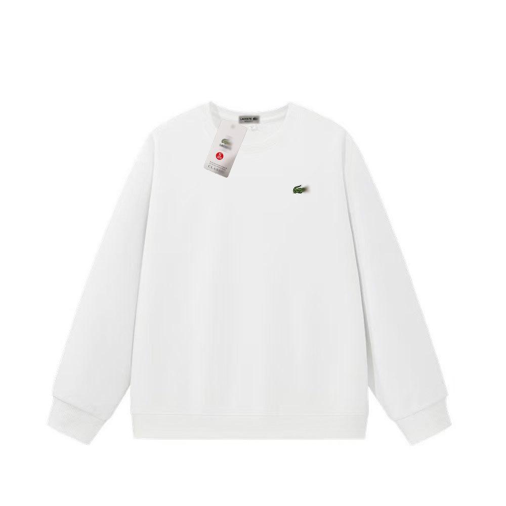 Herrhuvtröja med krokodilgrafik, lös passform, rund halsringning - Långärmad, enfärgad, Höst/Vinterkollektion.