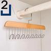 Multi-Layer Wooden Hanger with 8 Hooks, Rotatable Closet Organizer for Camisoles Bras Ties Belts, Space Saving Clothing Rack