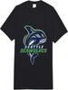Seattle Seawolves_ Logo T-Shirt   Schweres T-Shirt für Erwachsene
