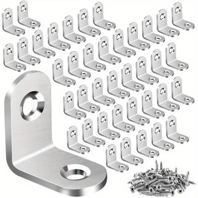 10pcs Stainless Steel Right Angle Corner Brace Small Size Stable Connector L Brackets 90 Degree Corner Brace Joint