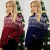 Damen Weihnachtspullover mit hohem Kragen, langen Ärmeln, Jacquard-Schneeflocken-Print, Strickoberteile, lockere Passform