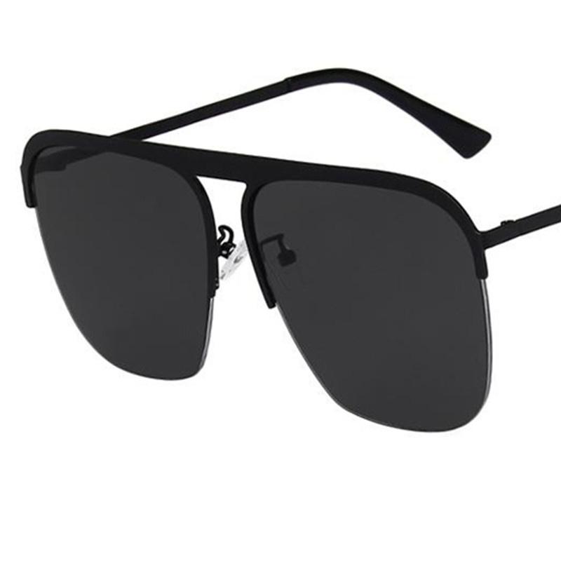 

Fashion Sunglasses Unisex Semi-Rimless Sun Glasses Anti-UV Spectacles Personality Single Beam Eyeglasses Gradient Lens Google as picture чорний