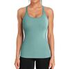 CHARMLEAKS Ribbed Workout Tank Tops for Women with Built In Bra Tight Racerback Scoop Neck Athletic Top