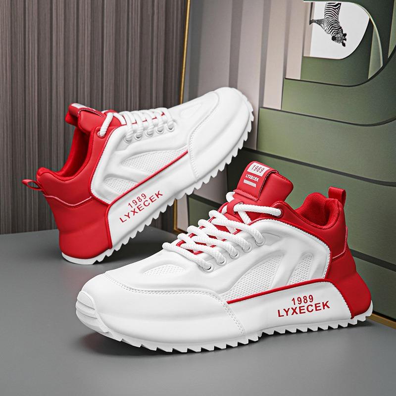 Fashion Shoes for Men Leather Lace-Up Sneakers Trendy Versatile Non-Slip Casual Shoe Versatile Daily Comfort Men Shoes Zapatillas Hombre